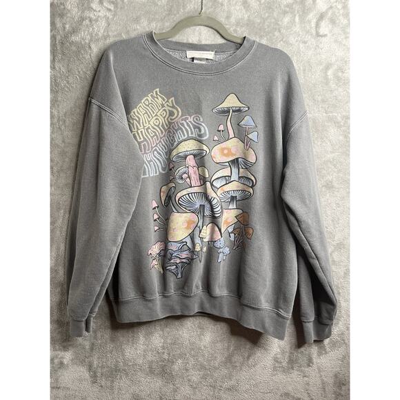 Grays Tops - Project Social T Urban Outfitters Mushroom Sweatshirt Women Small/Medium Gray